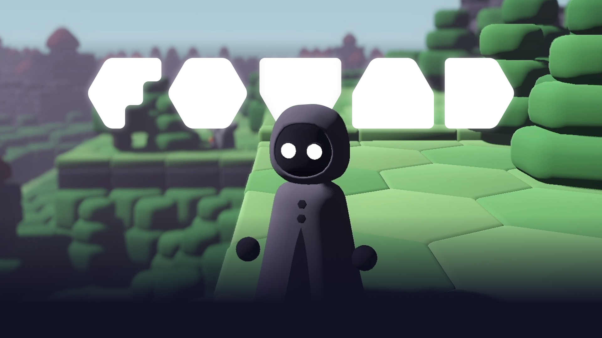 An image of a game character standing in front of the game title – FOUND