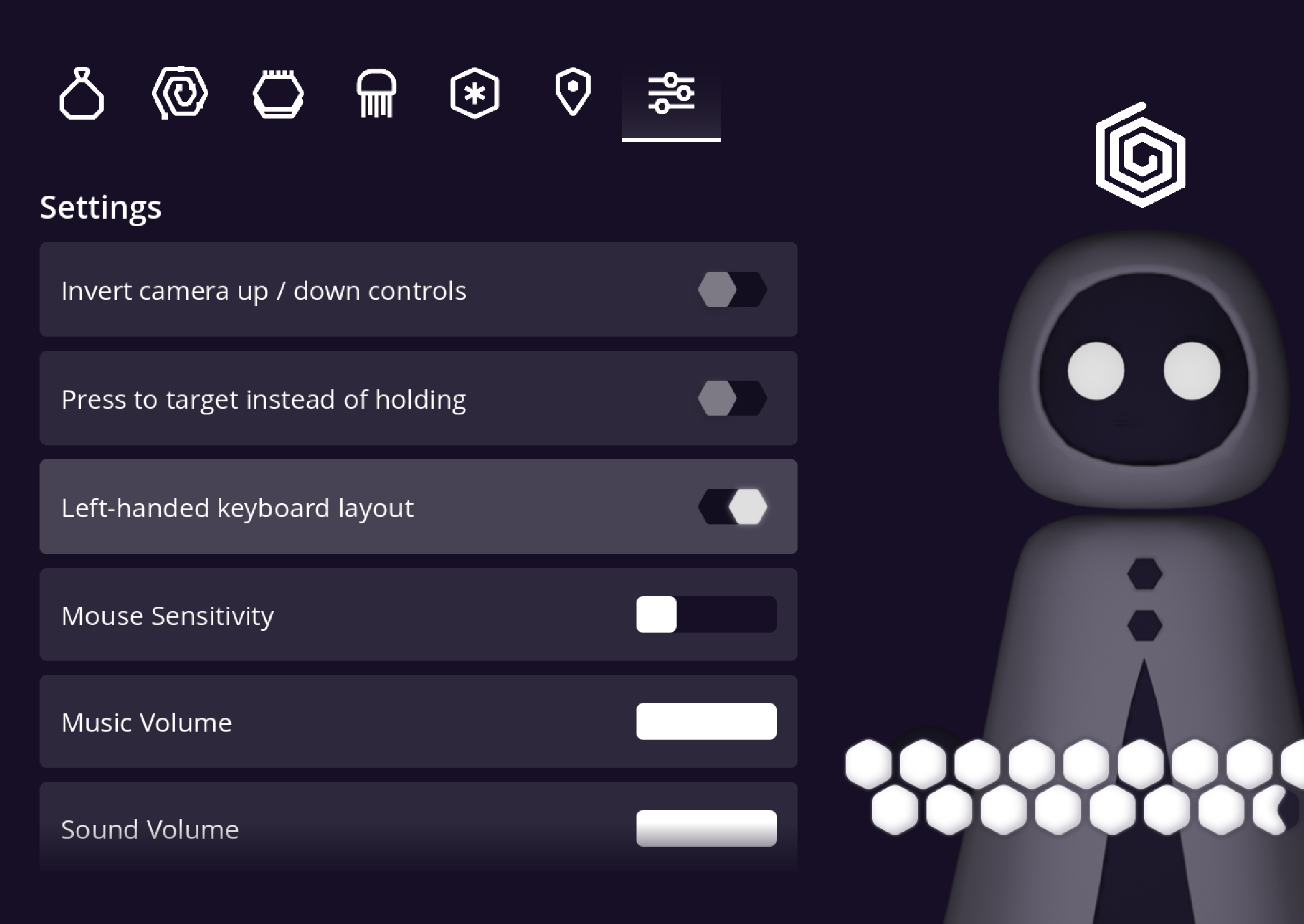 A screenshot of game UI with accessibility settings
