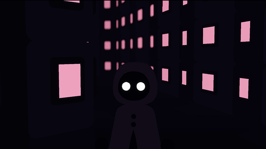 Found game screenshot of the player character in an urban environment