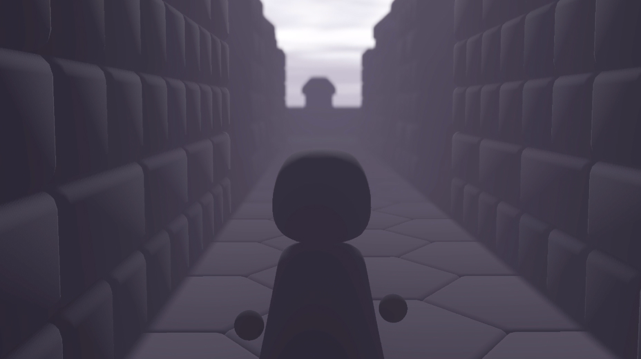 Found game screenshot of the player character in a stone canyon