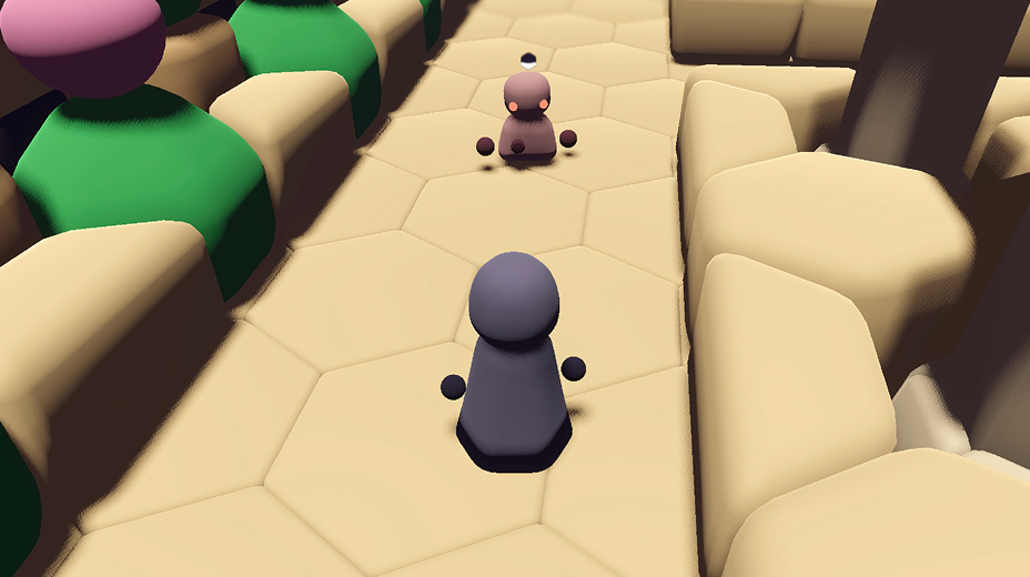 Found gameplay screenshot of an bot-like enemy with a pendulum tie