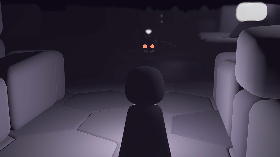 Found gameplay screenshot of a flying bat enemy with glowing eyes